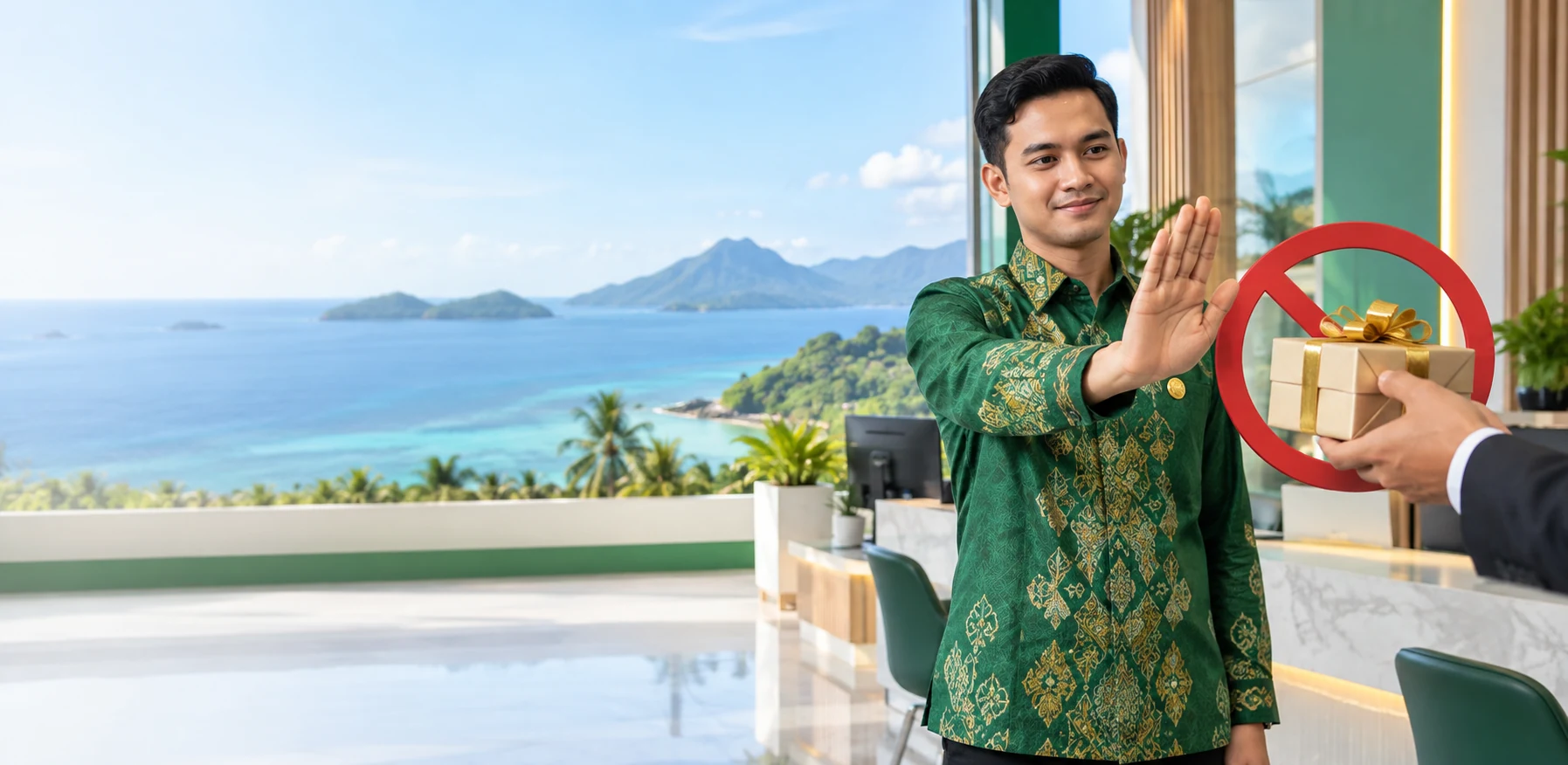 Ilustrasi petugas menolak pemberian hadiah